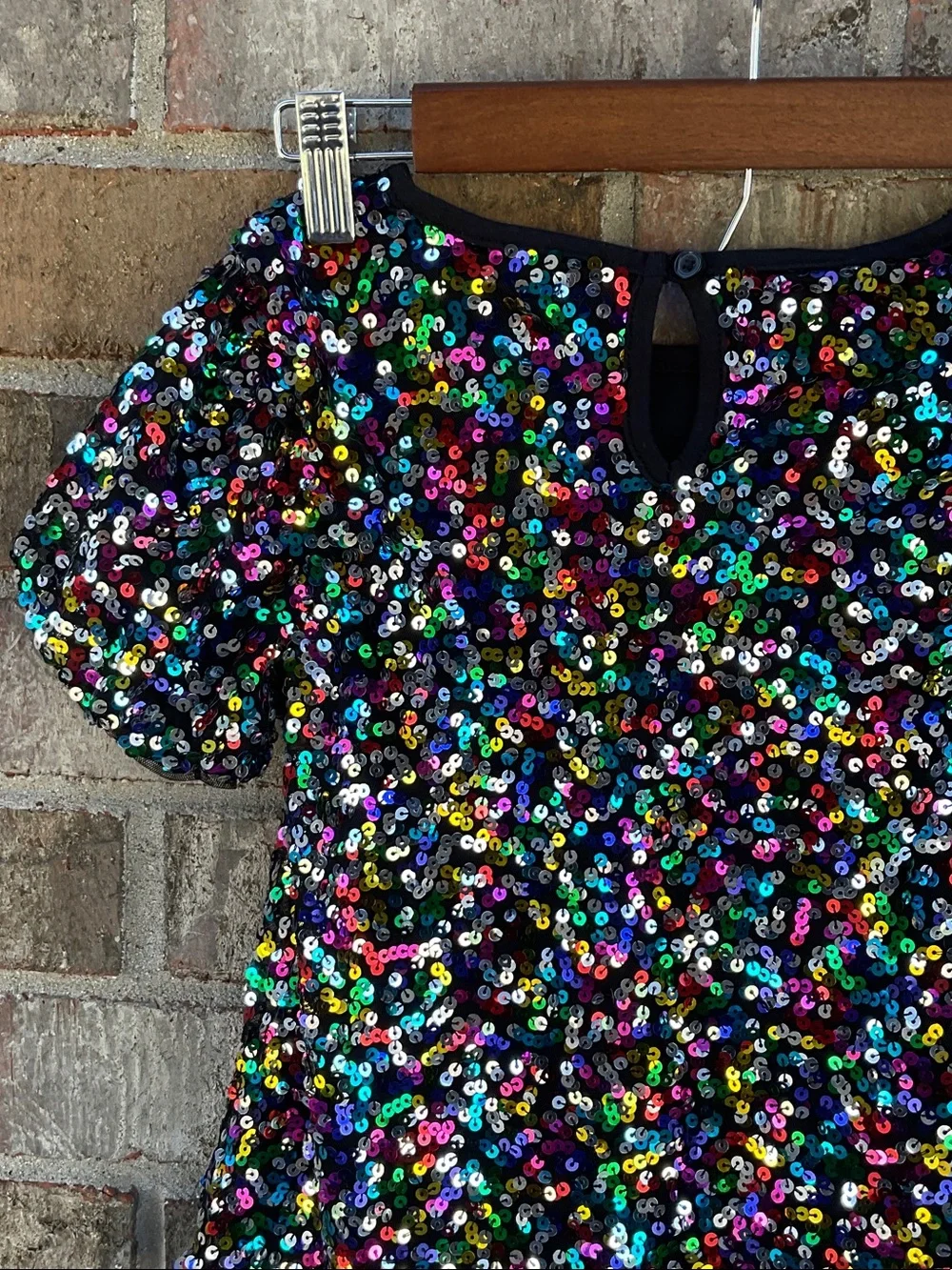Take 50% OFF-Garanimals Black Sequin Short Sleeve Top Multicolor Sparkle, Size-7